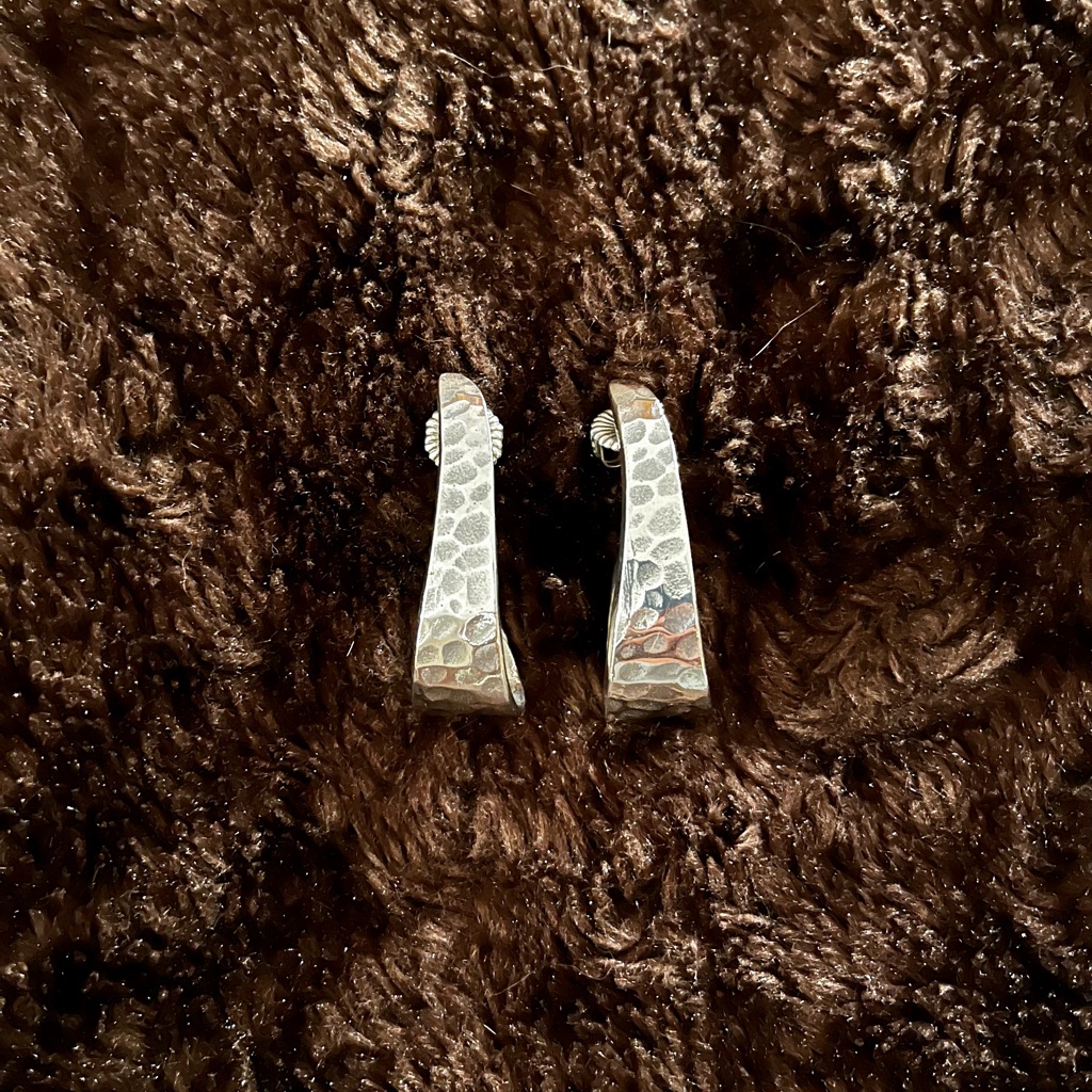 New Price One Of A Kind Hammered Sterling Earrings Nwot 200$